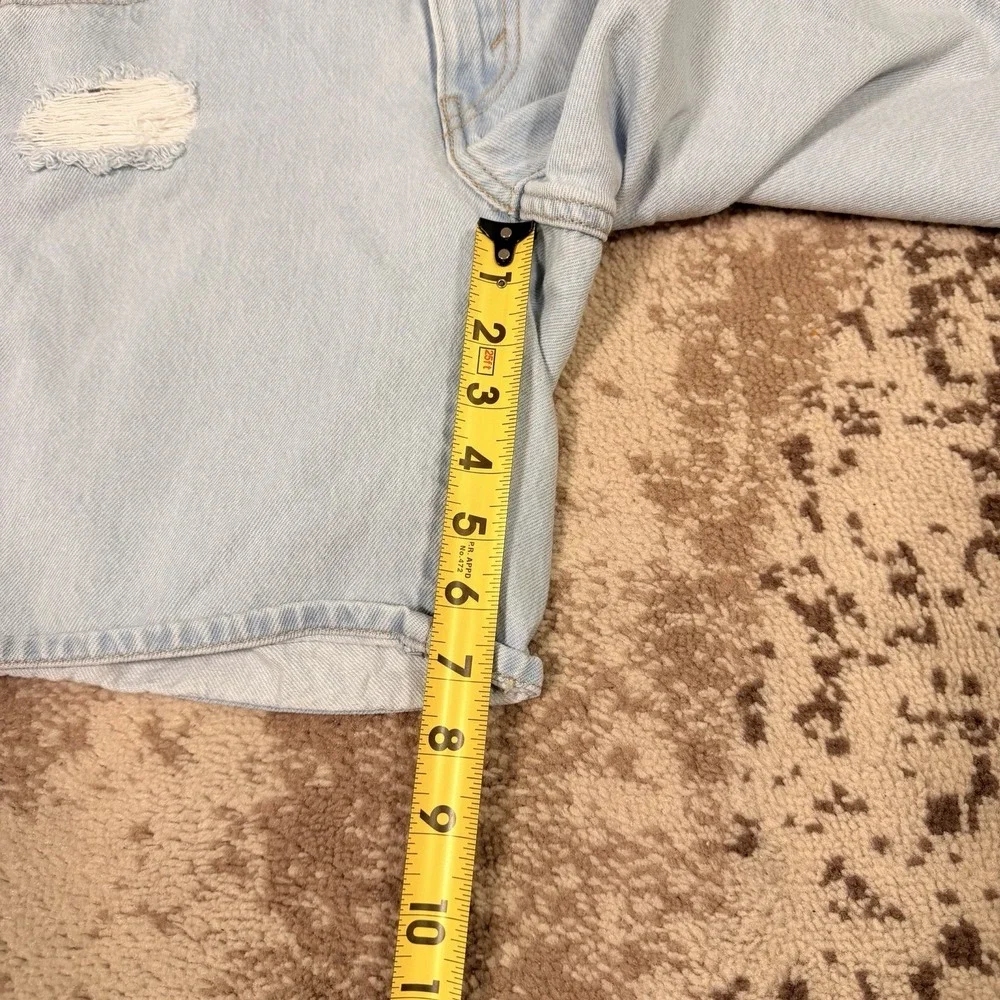 Levis Silvertab Shorts Women's 26 Baggy Mid Denim Distressed Summer